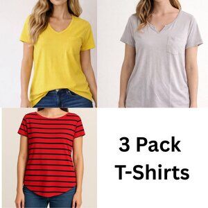 NEW - Lot of 3 Express Graphic Basic T-Shirt Top Tee  Women Size M Short Sleeve